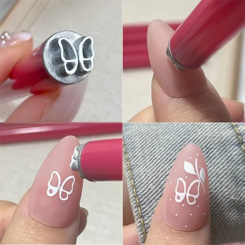 Nail Art Stamping Pen Set, Stainless Steel Tips, Unscented, with Flower and Geometric Patterns for DIY Manicure and Pedicure 5