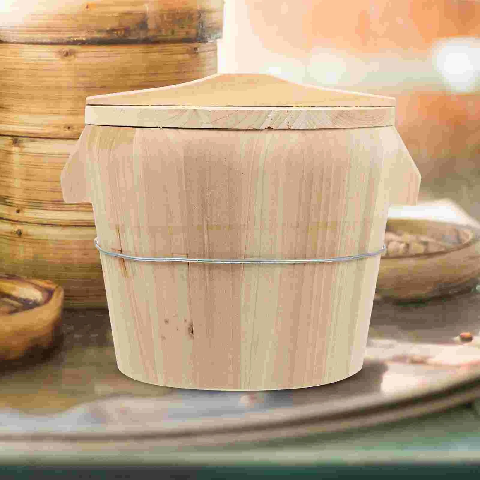 Movable bottom rice steamer premium wood steam bucket rice steamer wooden barrel kitchen supply fondue pot dining bar