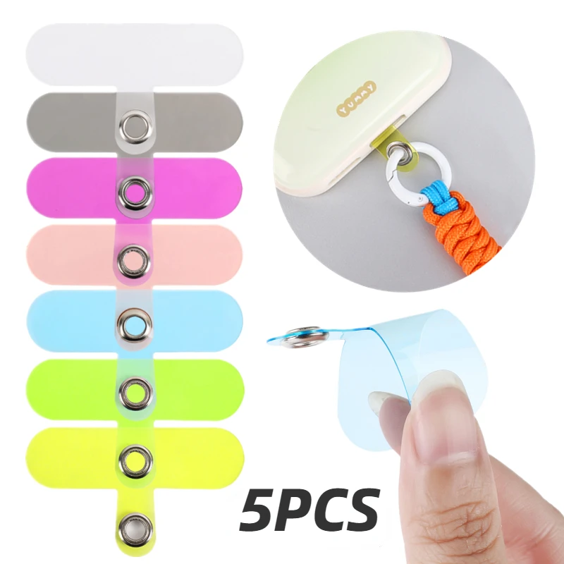 5Pcs Mini Clear Mobile Phone Lanyard Card Guarnizione Ins Kawaii Collana Universal Clip Cord Rope Patch Per Iphone Samsung Xiaomi