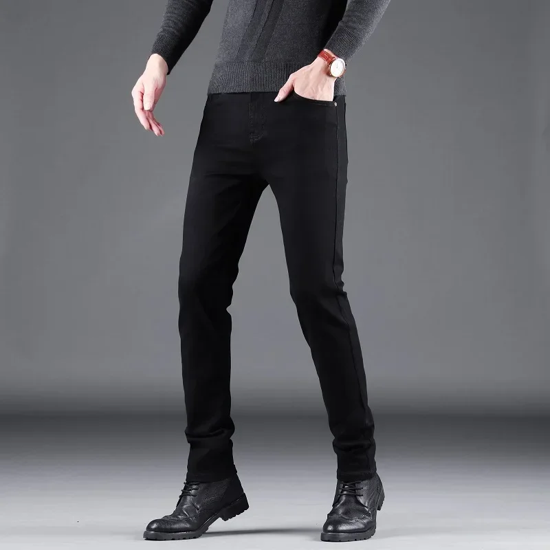 Business Casual Jeans Men Black Slim Fit Stretch Denim Trousers Male High Quality Luxury Pants Men Clothing 3