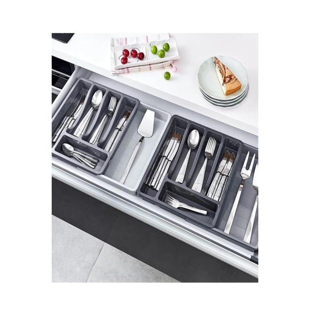 Cajón de cocina retráctil, bandeja de almacenamiento de cubiertos, caja de  clasificación de escritorio, organizador de despensa, cuchillo, tenedor,  cuchara - AliExpress