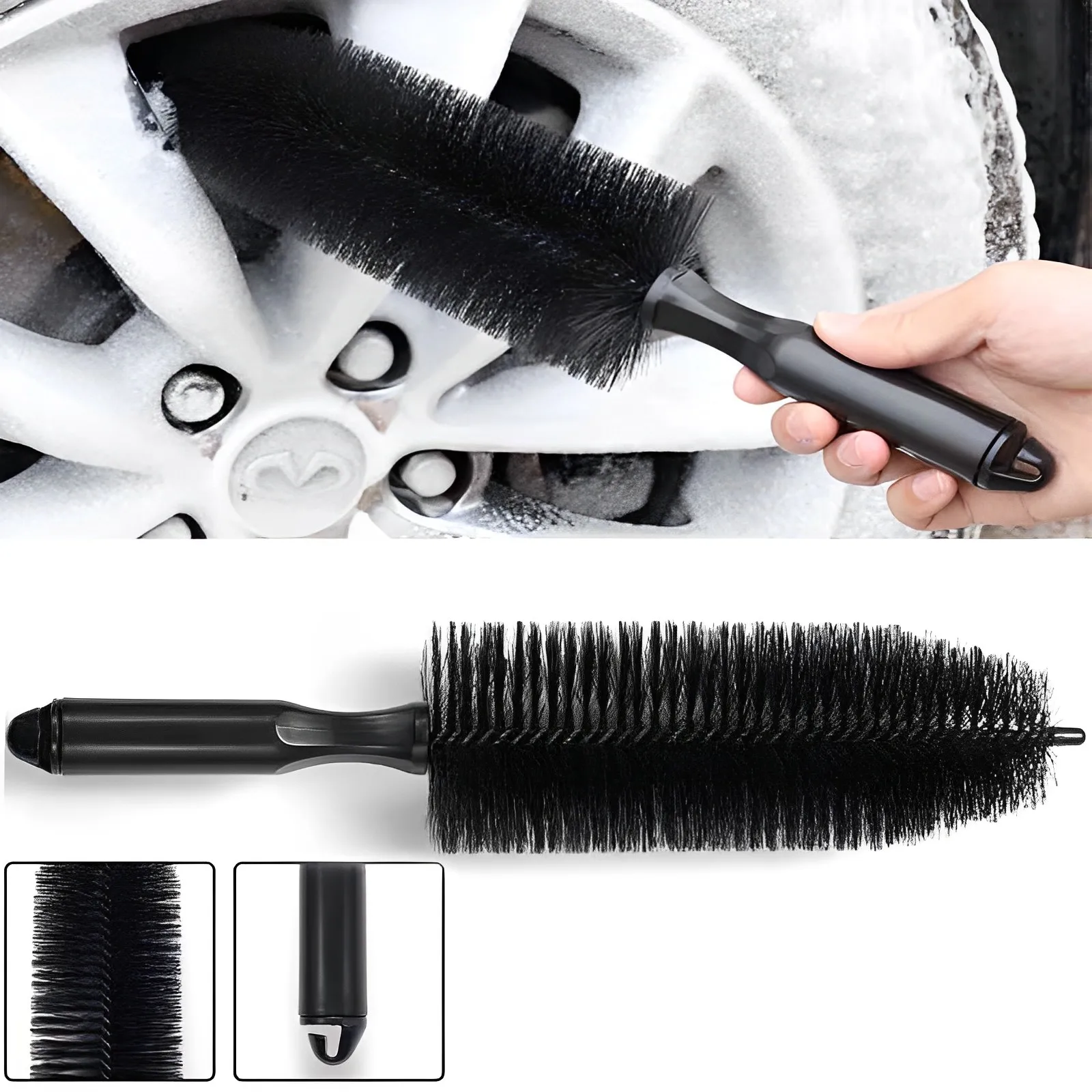 Car Wheel Tire Wash Cleaning Brush Rim Scrubber Cleaner Duster Handle Tyre Cleaning Detailing Tools