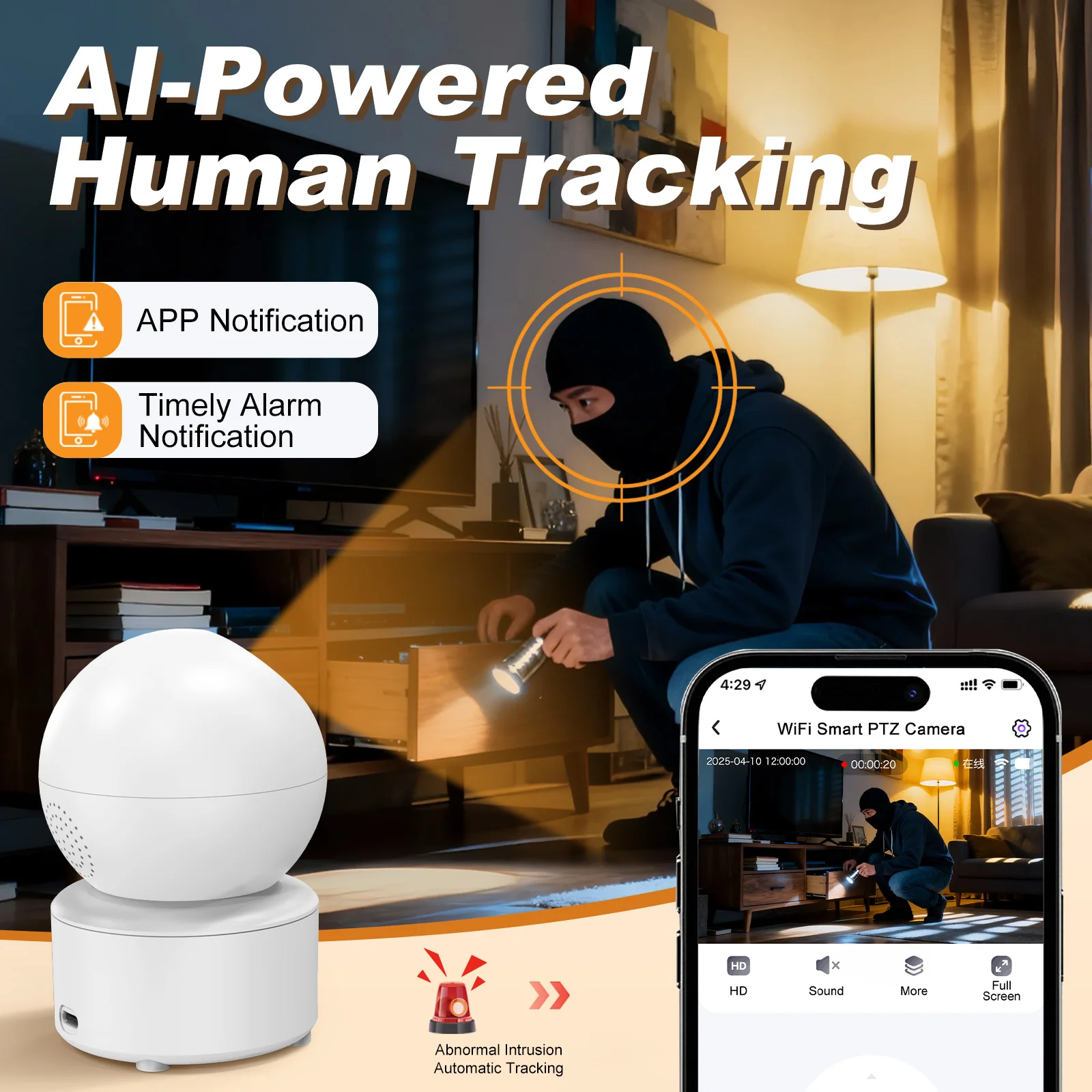 8MP WiFi IP 카메라 듀얼 렌즈 베이비 모니터 컬러 나이트 비전 인간 자동 추적 비디오 스마트 홈 감시 카메라