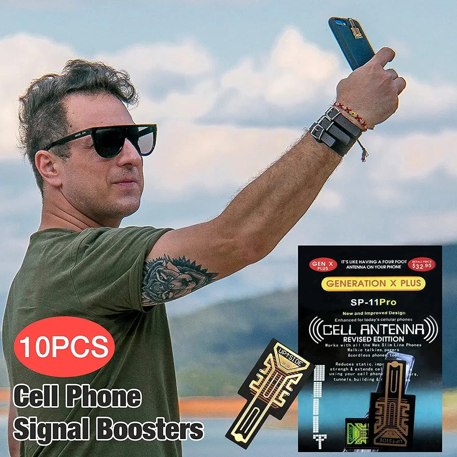 Cell Phone Signal Booster Sticker Outdoor Network Signal receiving Enhancement Antenna Amplifier SP-11Pro for Smart Phones phone signal booster