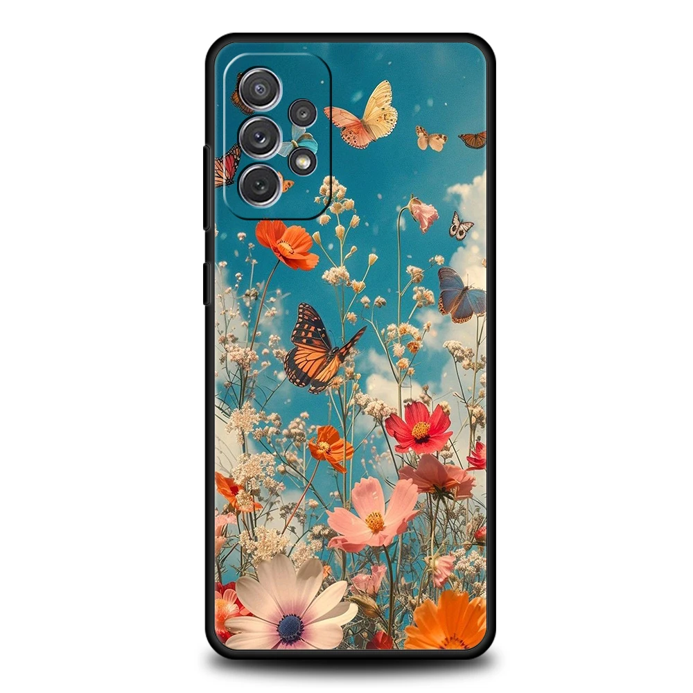 Floral & Butterfly Pattern Phone Case - Elegant Design Cover