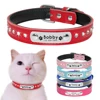 Leather Cat Collar Personalized Cat Collar For Puppy Small Dogs Pet Kitten Nameplate Collar Free Engraving Adjustable 1