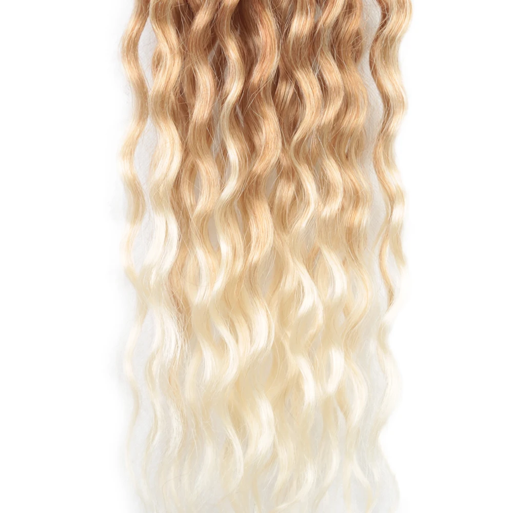 Synthetic Goddess Locs Crochet Braids Hair Extension 18Inch Pre-looped Bohemian Locs Deep Wave Curly Crochet Hair Expo City 6