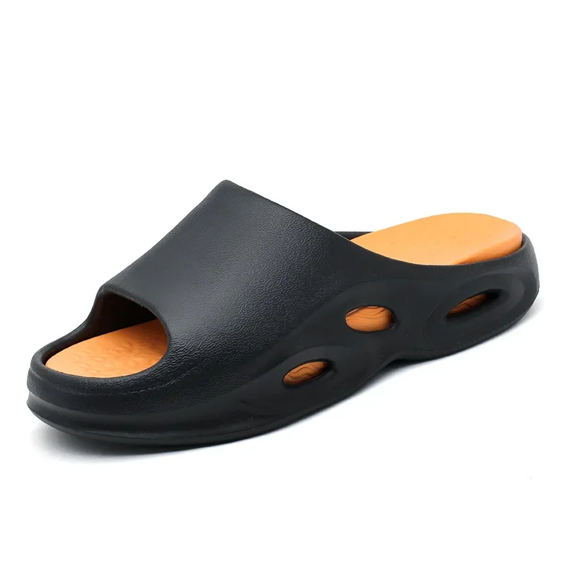 

Новинка, летние сандалии для дома и улицы, Пляжная повседневная обувь, сланцы с мягкой подошвой, мужские шлепанцы, мужские сандалии