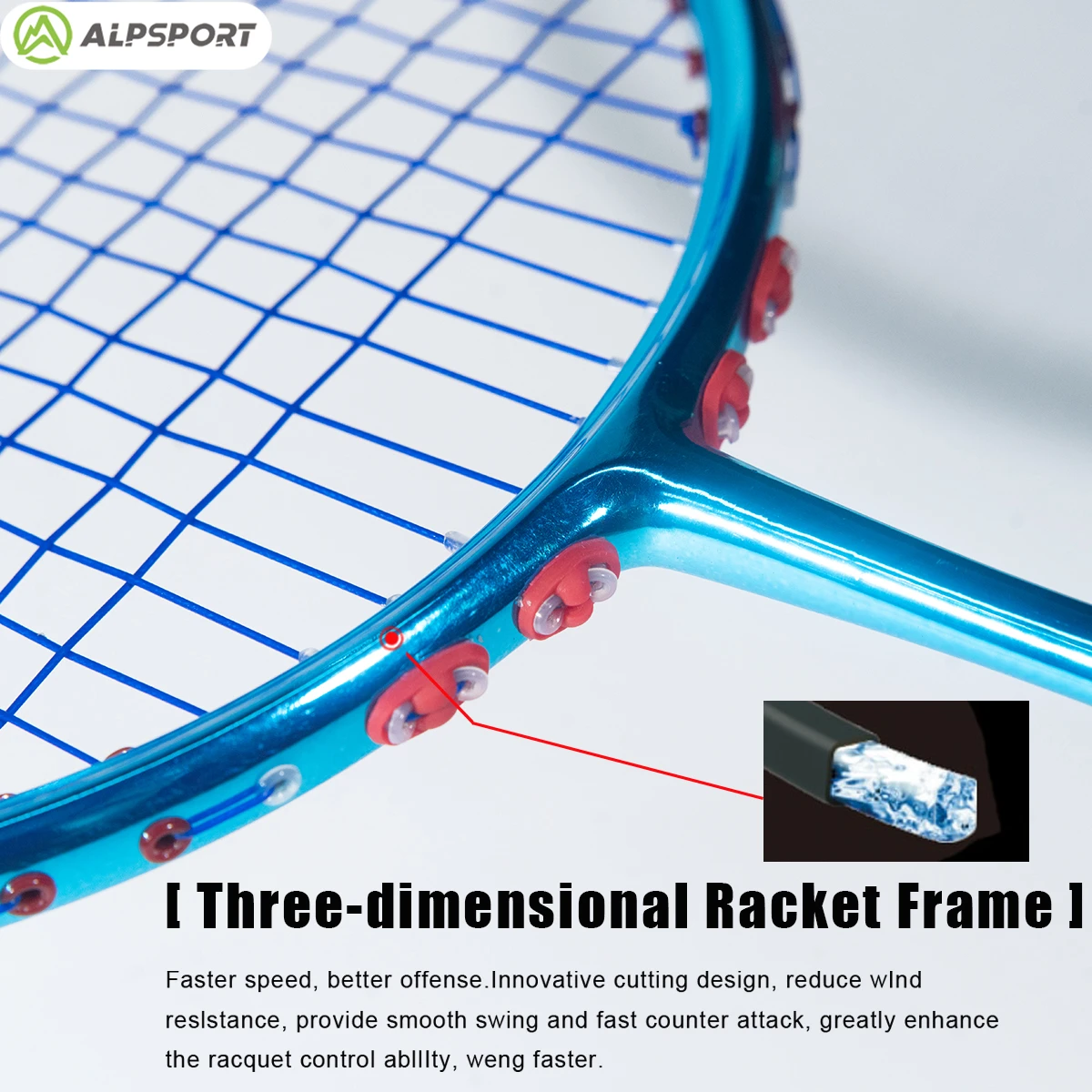 ALP DU 4U 82g Badminton racket MAX 32 lbs 100% Carbon Fiber