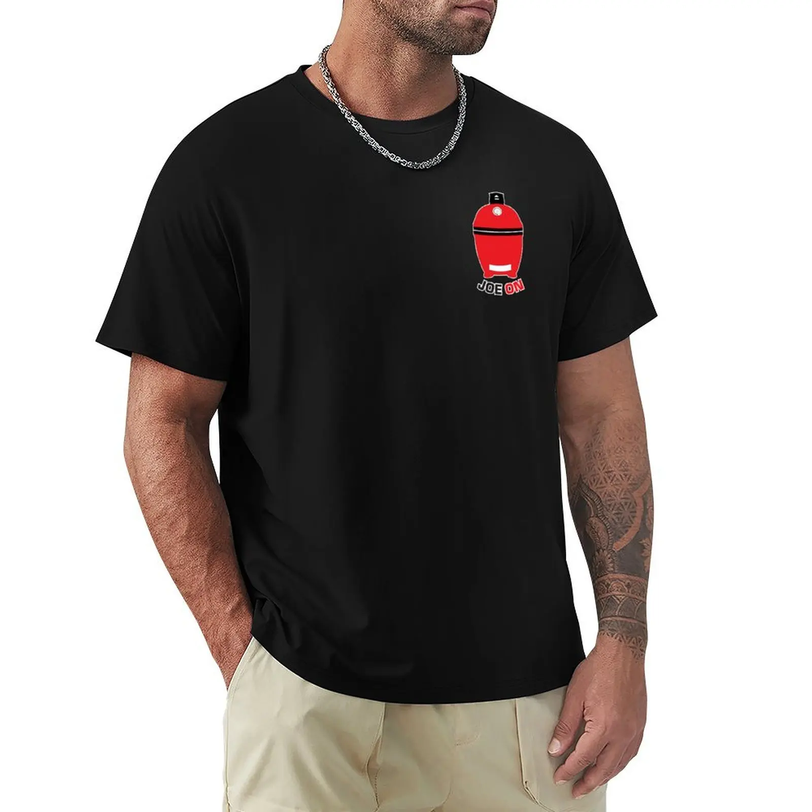 Joe On Kamado Grill Design-Regalo Per Barbecue-Affumicatura Di Carne. T-Shirt Tinta Unita Customizeds Ragazzi Stampa Animalier Camicetta T-Shirt Uomo