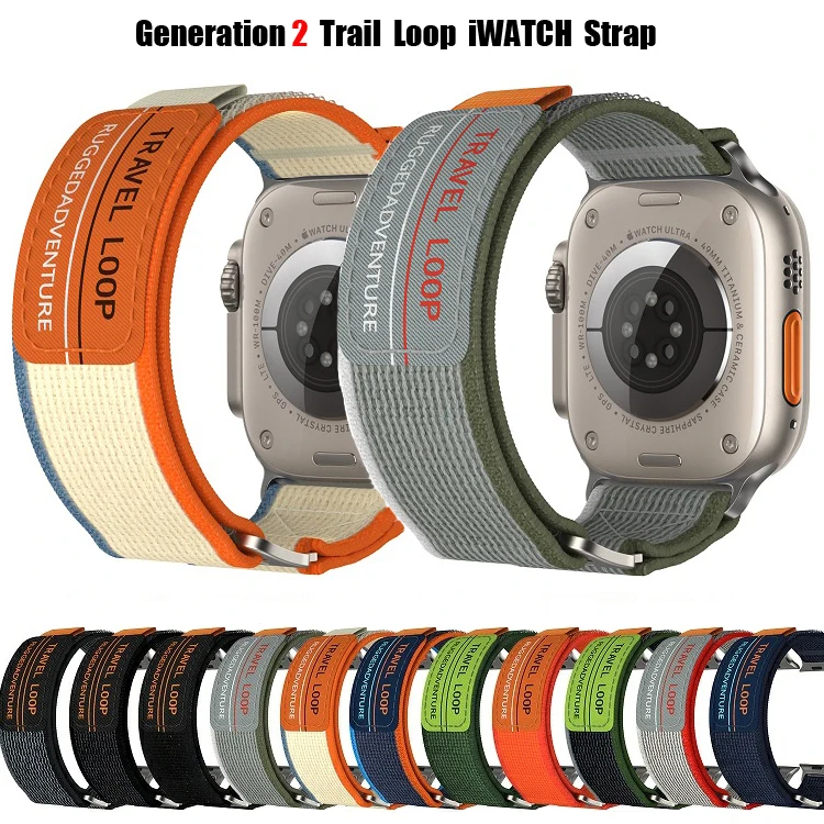 

Trail Loop Strap For Apple Watch Ultra 2 band 49mm 45mm 44mm 42mm 41mm 40mm 38mm Watchband Bracelet iWatch Series 9 8 7 6 5 SE