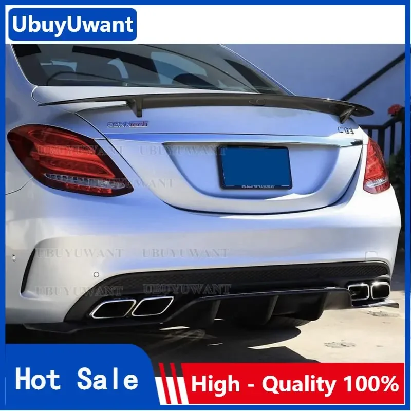 

For Mercedes-Benz C Class Sedan Spoiler W205 C63 C180 C200 C260 C300 2015-2021 RT Style Carbon Fiber Rear Trunk Lip Spoiler Wing