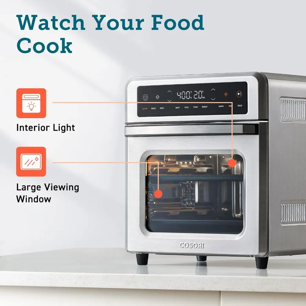11-in-1 Air Fryer Oven , 13Qt Small Footprint Airfryer combo with Rotisserie, Toast, Bake, Roast, Reheat Functions