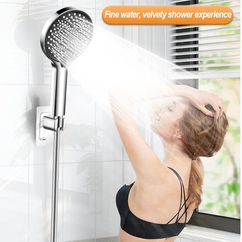 

Six Functions Large Panel Pressurized Water Outlet Shower Head Bathroom Handheld Water Saving Nozzle Bath Shower Accessories