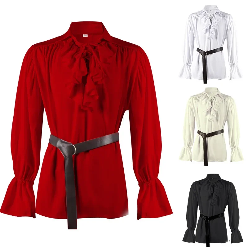 

New Shirt Fashion Renaissance Medieval Lotus Edge Style Top