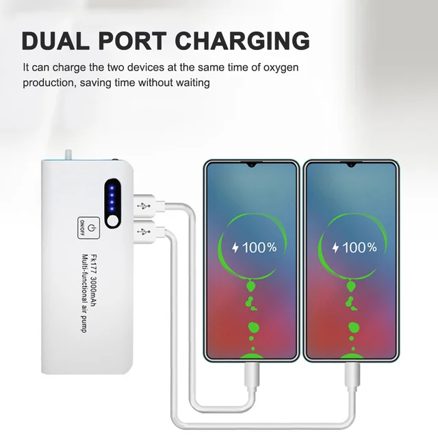 Pompa Ad Aria Ricaricabile Per Acquario - USB, Singolo/Doppio Tubo, Per Pesca E Emergenze - Foto 5