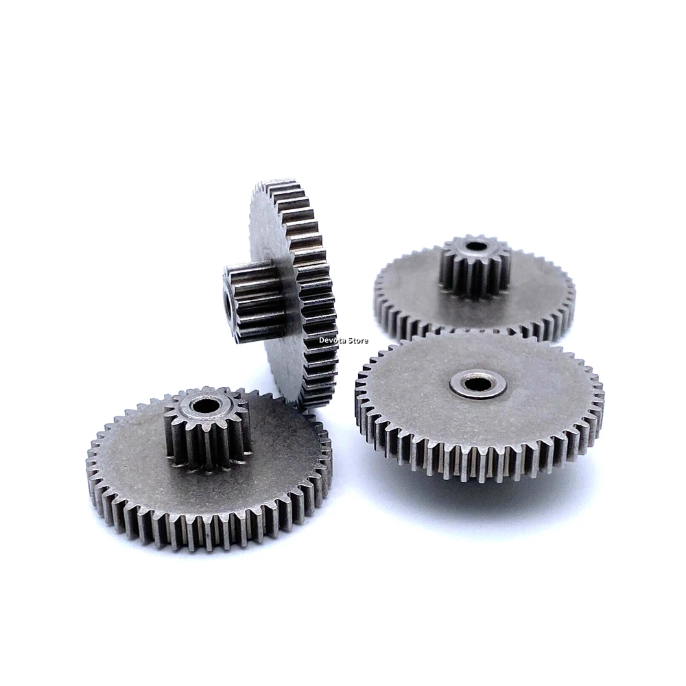Dual Metal Gear 14T-46T 3mm Hole 0.6M 4PCS DIY MOTOR MODEL