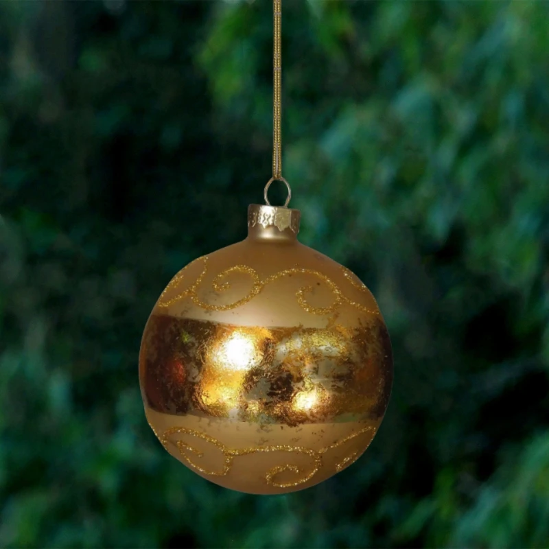 

Free Shipping 8pcs/pack Diameter=8cm Gold Series Handmade Glass Globe Ornament Christmas Tree Decoration Hanging Ball Pendant