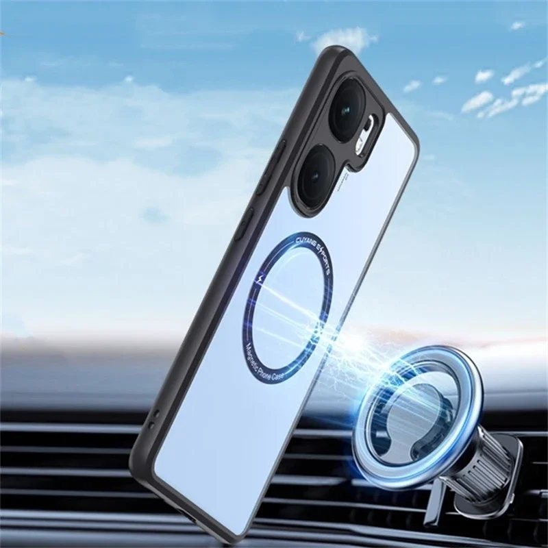 Magnetic Clear Silicone Phone Case with Camera Protection and Bumper