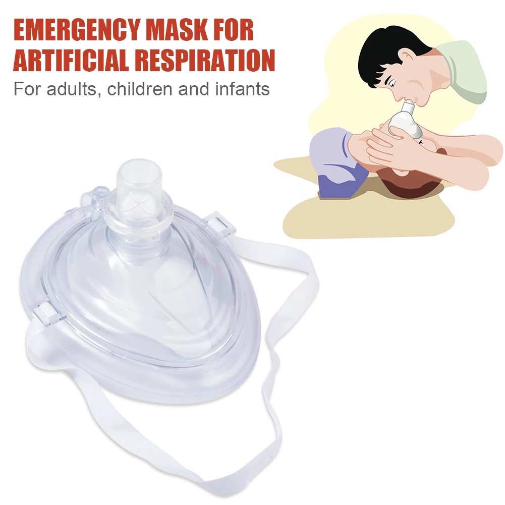 1-10pc Professional CPR Breathing Mask with One-Way Valve Reusable Artificial Respiration Training Masks Emergency Rescue Supply