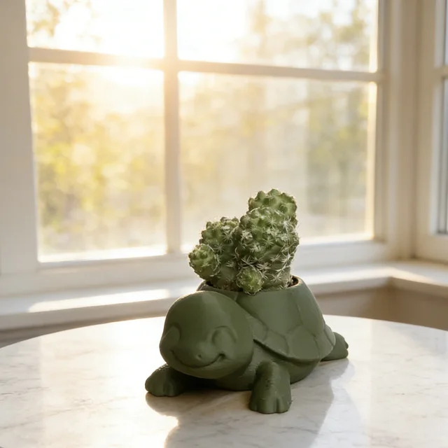 Cute Animal Succulent Planter, Garden Sculpture Pot, Creative 3D-Printed Gift for Nature Lovers, Suitable for Friends and Family 2