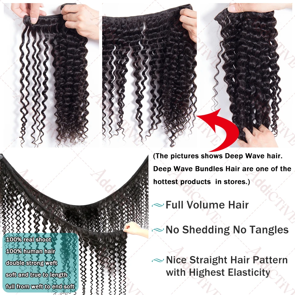 3 4 5 Bundles 100% Raw Human Hair Weave Double Weft Bundle Brazilian Remy Hair Extensions 30 32 40 Inches Loose Deep Wave Curly