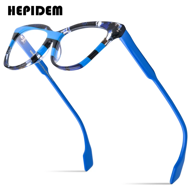

HEPIDEM Multicolor Acetate Glasses Frame Women 2023 New Cat Eye Eyeglasses Cateye Spectacles Eyewear H9329