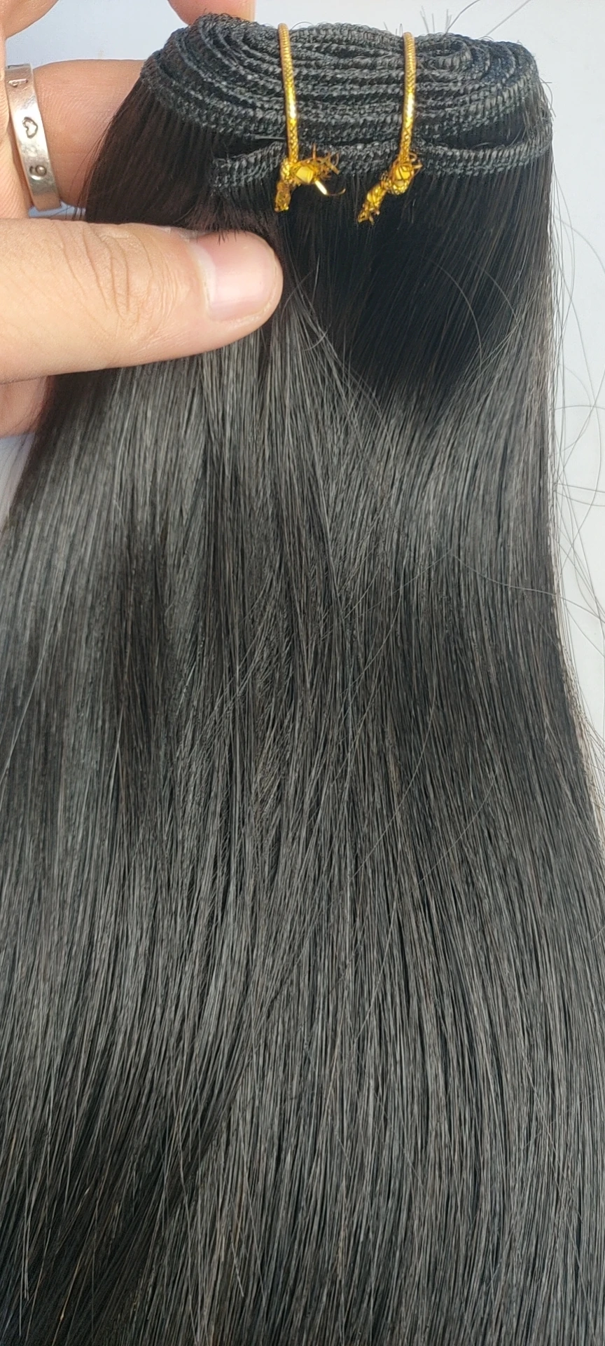 Raw Human Hair Weft,Unprocessed,Full Cuticle Aligned,Natural Undyed Black,Straight,100g/piece