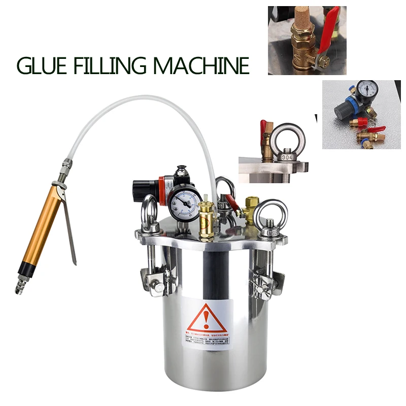 

Manual Large Flow Glue Filling Machine Liquid Glue Dispenser Stainless Steel Pressure Tank