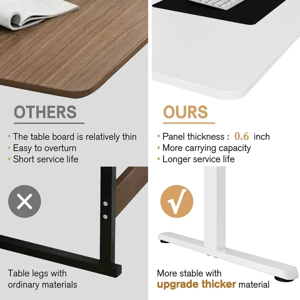 Height Adjustable Electric Standing Desk, Adjustable Desk with Memory Controller, 48" x 24", Computer Desks 4