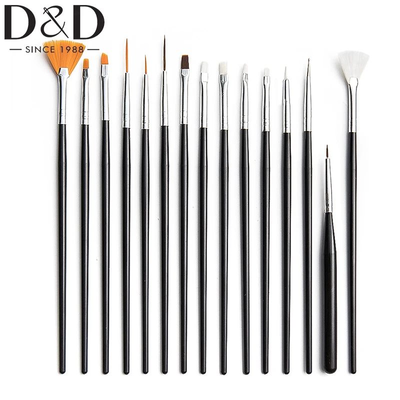 15Pcs Pottery Brush Tools Acrylic Art Pen Brush For Dotting Pattern Ceramics Painting Sculpture Emboss Shaping pottery tools clay sculpting tools pottery sculpting tools