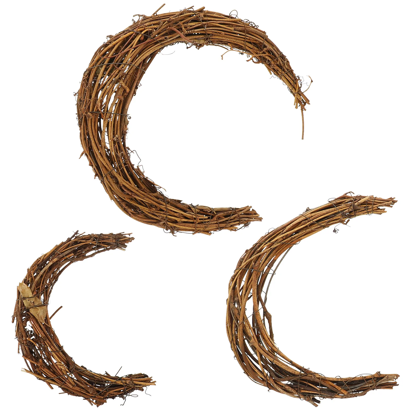 

Natural Grapevine Wreath Diy Moon Shaped Wreath Hoop Vine Branch Wreath Ring Rattan Wreath Garland Floral Hoop Ring Diy Crafts