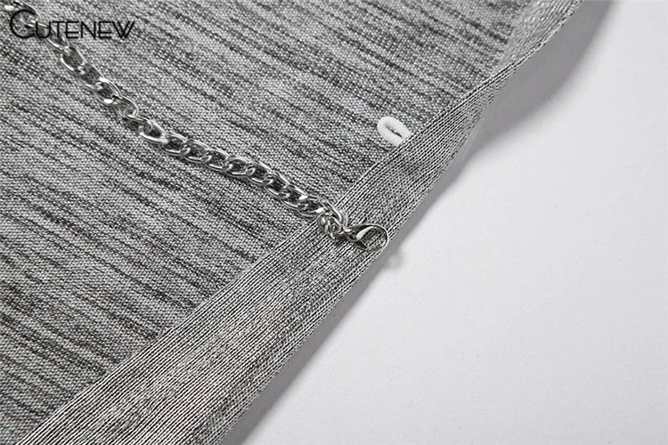 Sexy Chain Backless Tank Top Suit Women Halter Low Swinging Collar Indie Folk Silver-sequins Vest with Scarf High Street