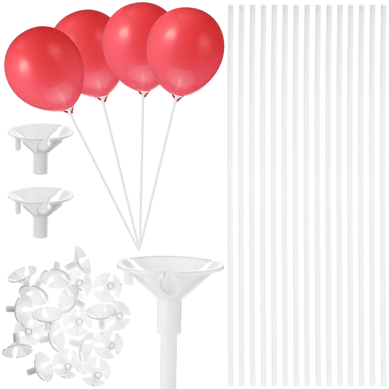 

50pcs balloon sticks White Balloon with Cups Balloon Holder Balloon clear balloon cups Rods party balloon sticks