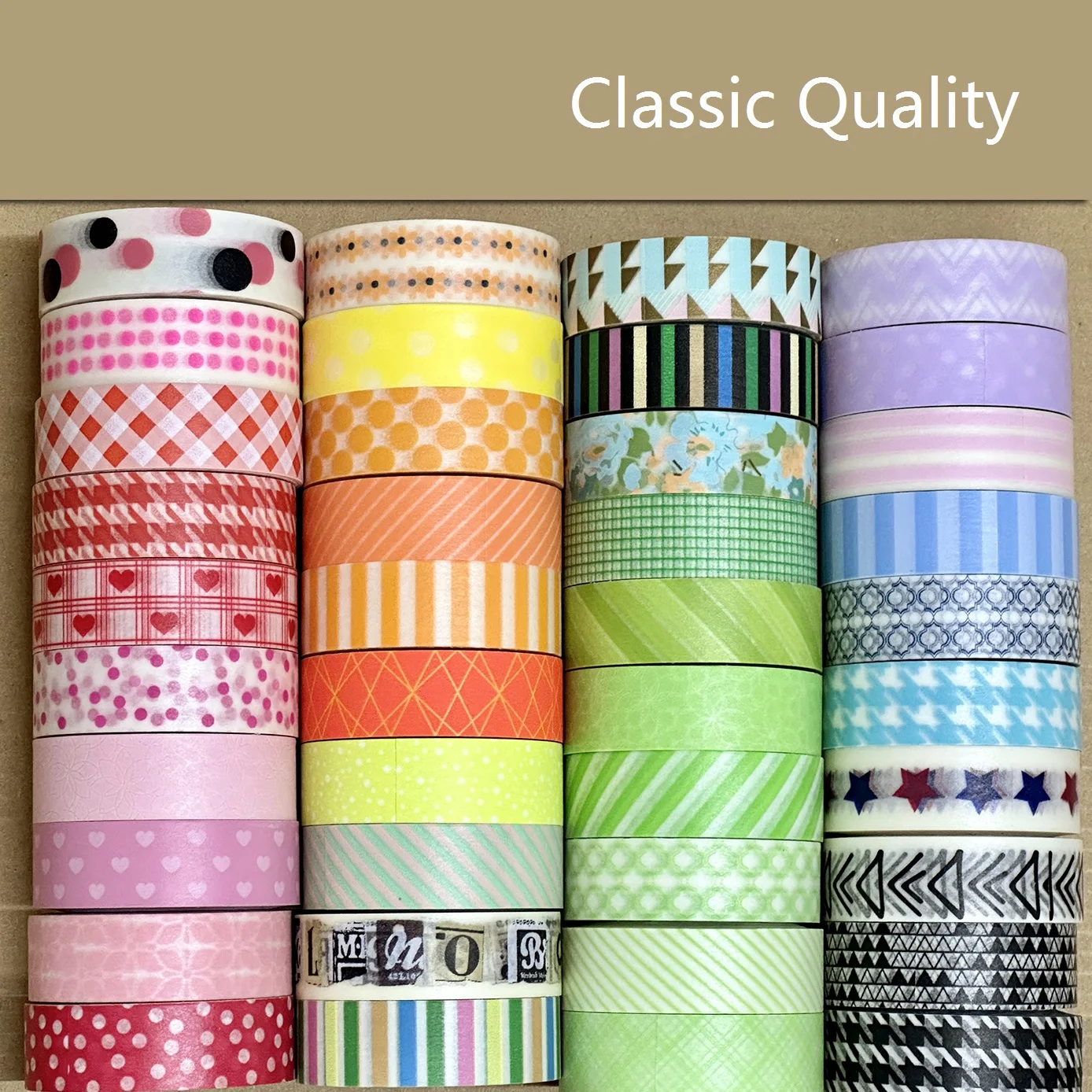 

Classic Quality Dot / Stripe / Grid / Heart Pattern Washi Tape10m
