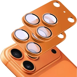Premium 2 - Pack Camera Lens Protector with 9H Tempered Glass and Strong Adhesion Design - iPhone 17 Pro (Orange)