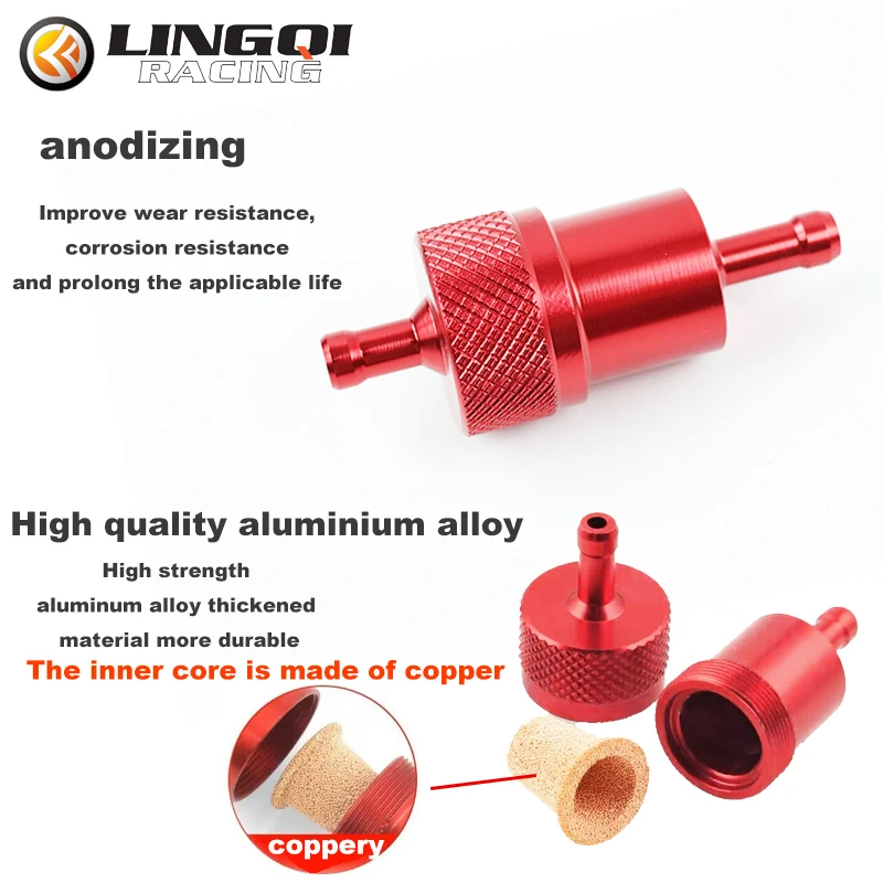 LINGQI Modified Universal CNC Aluminum Gasoline Oil Filter Fit For ATV Go-Kart Dirt Pit Bike Motorcycle Petrol Gas Fuel Filters