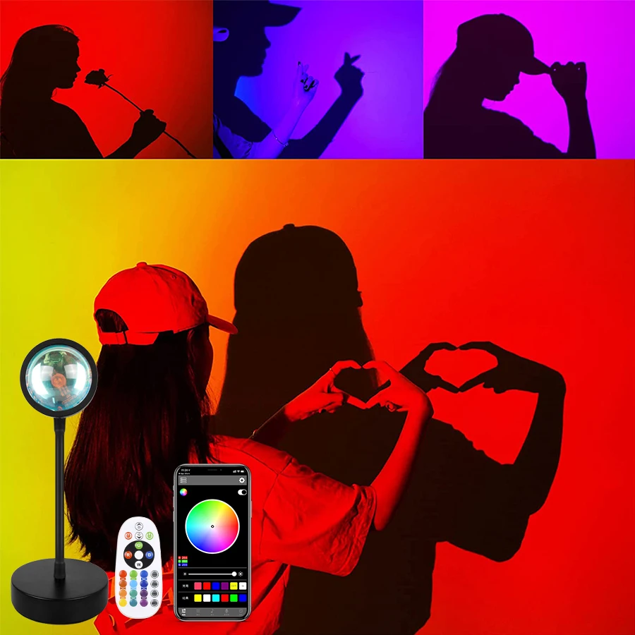 LED Projection Light RGB Sunset Light Remote Control USB Rechargeable IG Photo Theme Event TK Live Streaming Background Lighting 4