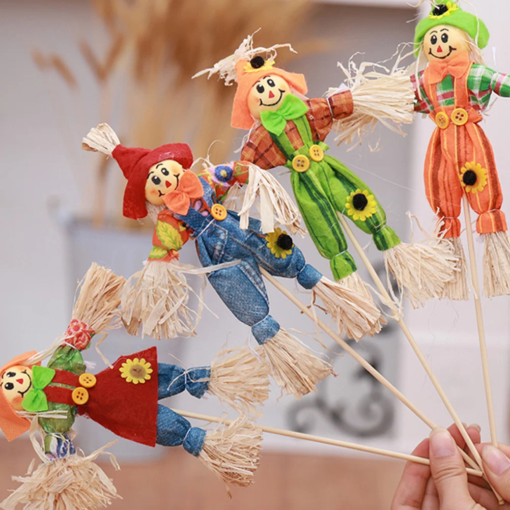 4pcs Halloween Adorable Scarecrow Garden Decor