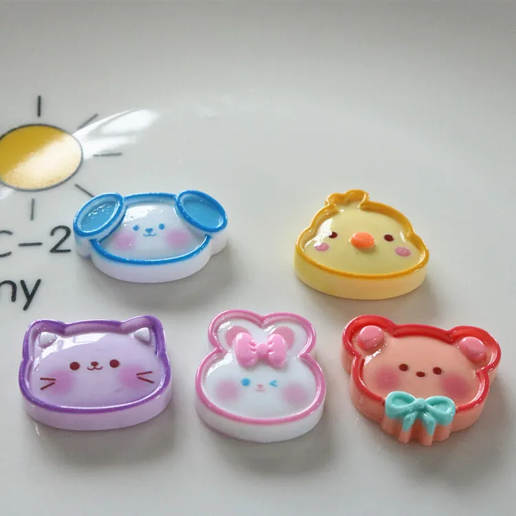 

10pcs Mini Kawaii Rabibit Duck Flat Back Cabochons Scrapbook Diy Party Hairpin Accessories Home Decoration Craft