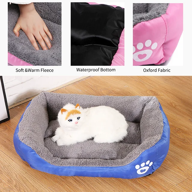 S0bfc8c7548424030a6e0e2b6266ecc40l.jpg Large Dog Bed Square Plush Cat Nest Kennel All Season Washable Dog Sofa Waterproof Mattress Cat Bed for Medium Dogs Accessories