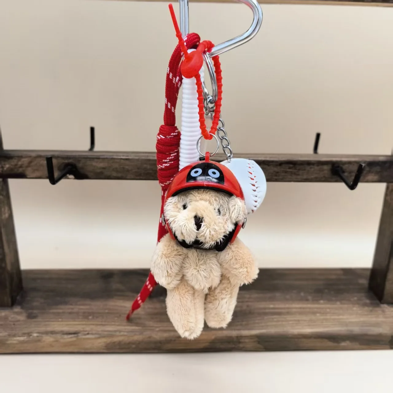 Cute DIY Pattern Helmet Bear Personalized keychain Cartoon Animal Charm Bag Design Bag Accessories Rope Hanging Accessories