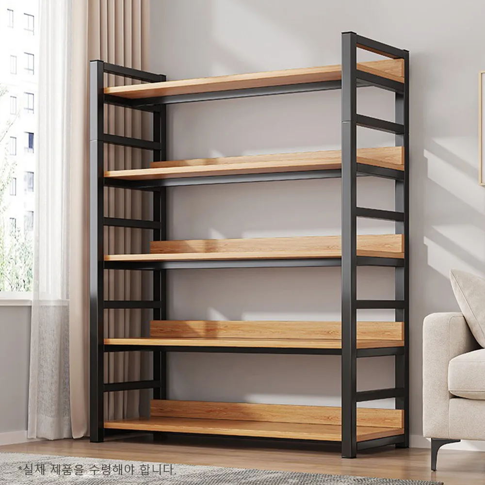 Storage rack Book display stand Bookcase Simple Flooring Steel Wood Multi Layer Living Room Storage Rack Home Bedroom Iron Bookcase Shelves