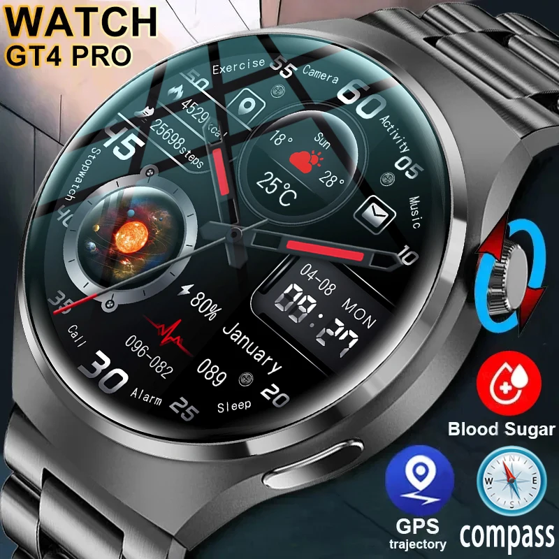 

Новинка мужские умные часы с GPS ДЛЯ Huawei GT4 Pro 360*360 HD экран пульсометр Bluetooth звонки NFC IP68 Водонепроницаемые Смарт-часы с сахаром в крови
