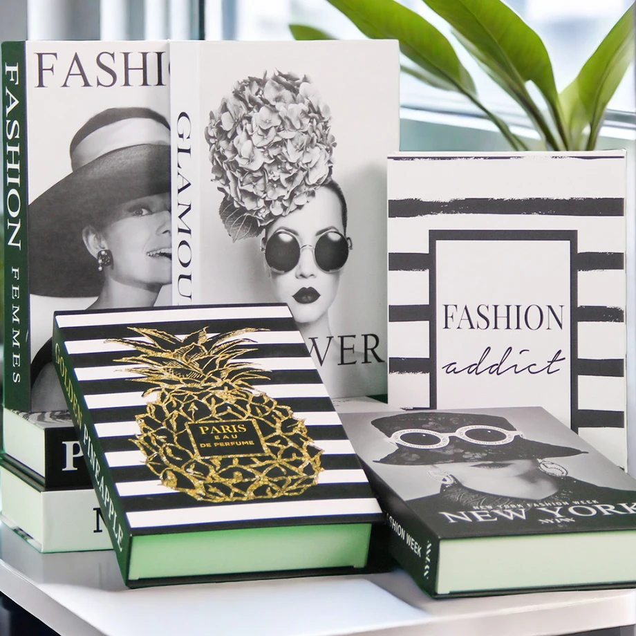 

Decorative Book Storage Box Fashion Luxury Magazine Perfume Fake Books For Decorations Mexico Venice Paris Milan Coffee Table