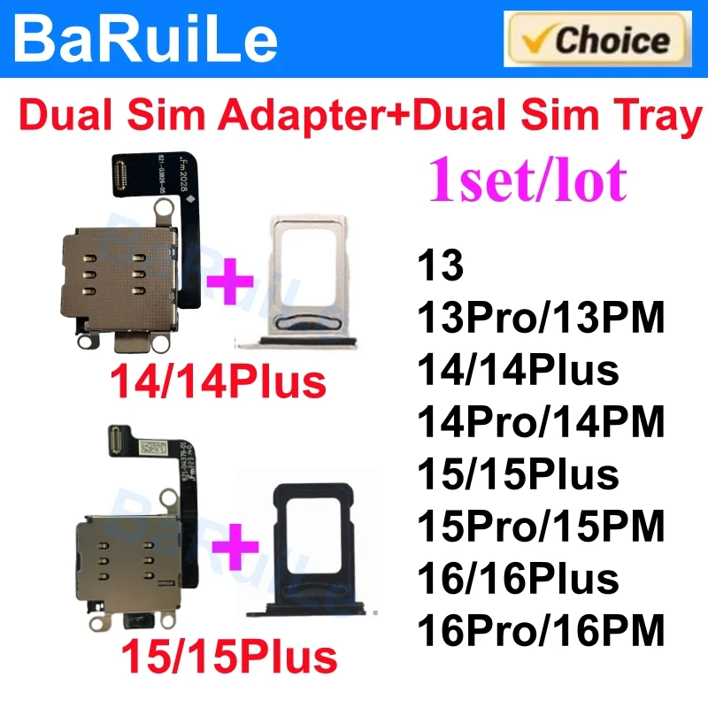Dual Sim Card Reader Flex Cable with Nano Connector Holder Adapter