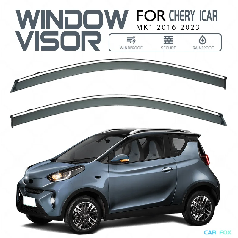 

For Chery iCar 2016-2023 Plastic Window Visor Vent Shades Sun Rain Deflector Guard 4PCS/SE For Chery iCar 2016-2023