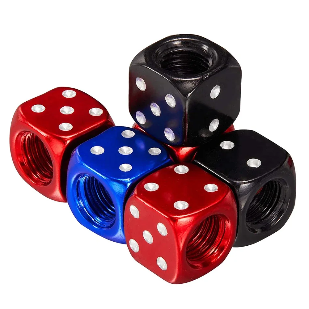 Car Tire Aluminum Alloy Dice Valve Cap Motorcycle Metal Valve Cap