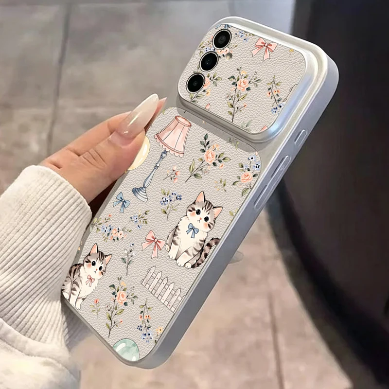 Floral Cat Design Soft Phone Case Cover