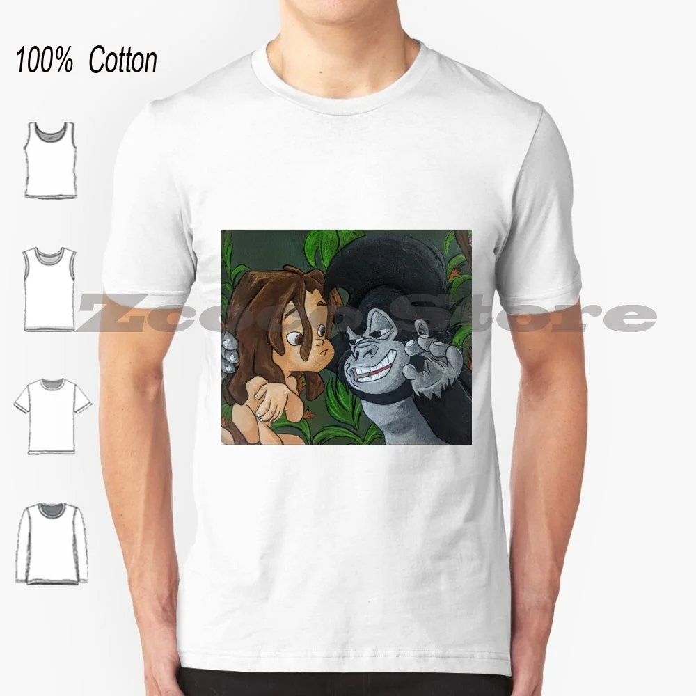 Tarzan Jungle Man And Turk The Gorilla 100% Cotone Uomo E Donna T-Shirt Moda Morbida Tarzan Gorilla Jungle